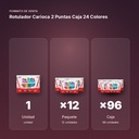ROTULADOR CARIOCA 2 PUNTAS CAJA 24 COLORES - formato de venta: paquete de 12, caja de 96