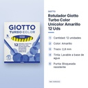 ROTULADOR GIOTTO TURBO COLOR UNICOLOR AMARILLO 12 UDS  - características principales
