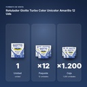 ROTULADOR GIOTTO TURBO COLOR UNICOLOR AMARILLO 12 UDS  - formato de venta: paquete de 12, caja de 1200