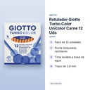 ROTULADOR GIOTTO TURBO COLOR UNICOLOR CARNE 12 UDS  - características principales