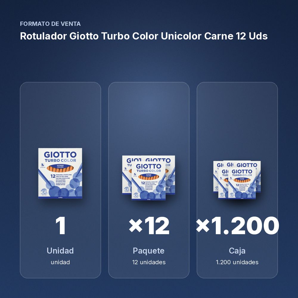 ROTULADOR GIOTTO TURBO COLOR UNICOLOR CARNE 12 UDS  - formato de venta: paquete de 12, caja de 1200