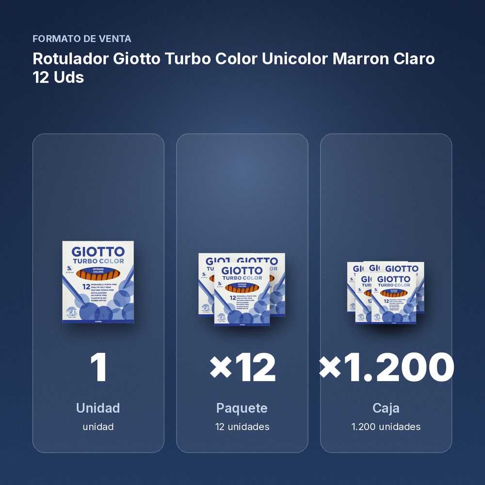 ROTULADOR GIOTTO TURBO COLOR UNICOLOR MARRON CLARO 12 UDS  - formato de venta: paquete de 12, caja de 1200