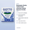 ROTULADOR GIOTTO TURBO COLOR UNICOLOR VERDE OSCURO 12 UDS  - características principales