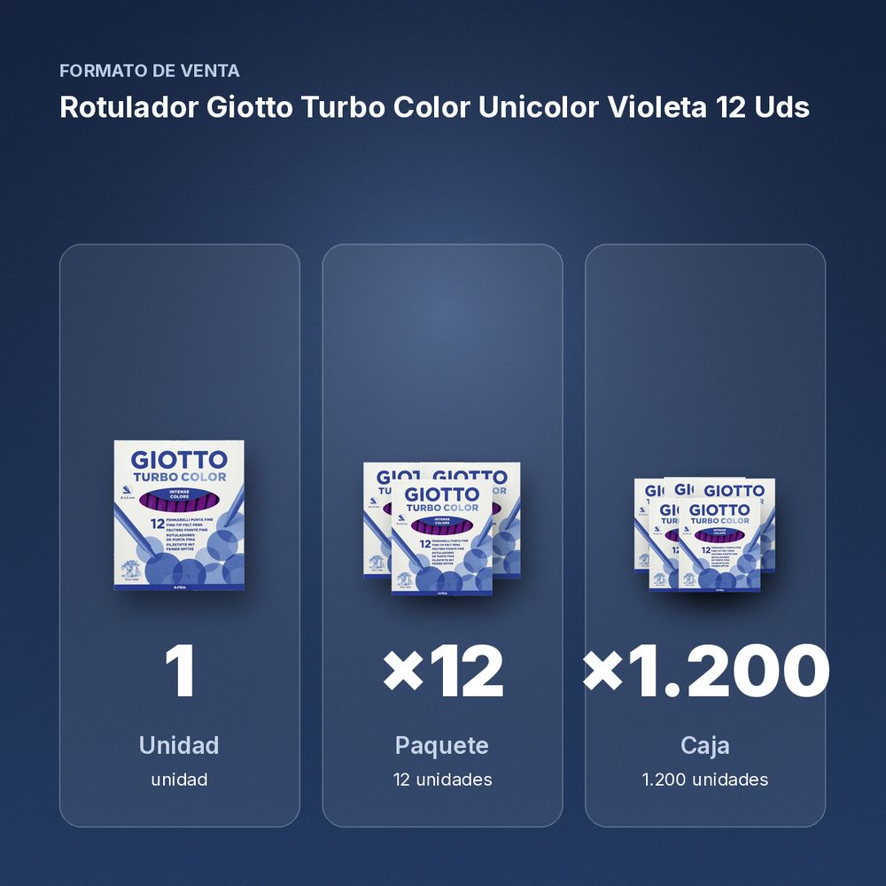 ROTULADOR GIOTTO TURBO COLOR UNICOLOR VIOLETA 12 UDS  - formato de venta: paquete de 12, caja de 1200