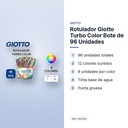 ROTULADOR GIOTTO TURBO COLOR BOTE DE 96 UNIDADES - características principales