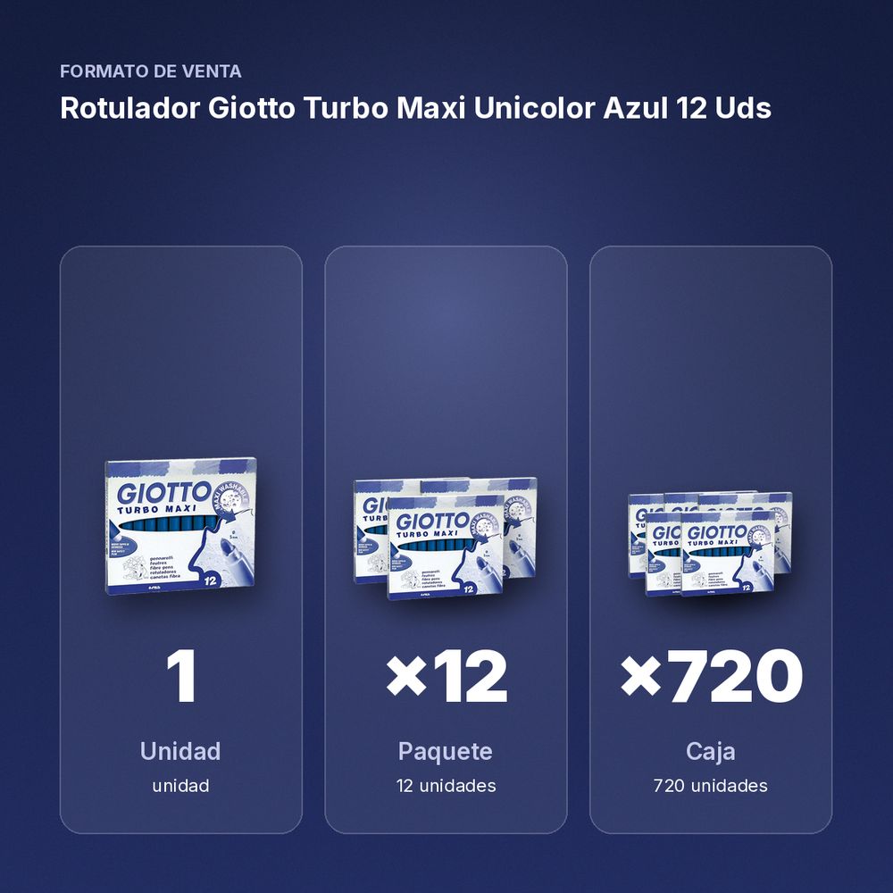 ROTULADOR GIOTTO TURBO MAXI UNICOLOR AZUL 12 UDS - formato de venta: paquete de 12, caja de 720