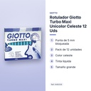 ROTULADOR GIOTTO TURBO MAXI UNICOLOR CELESTE 12 UDS - características principales