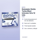 ROTULADOR GIOTTO TURBO MAXI UNICOLOR GRIS 12 UDS - características principales