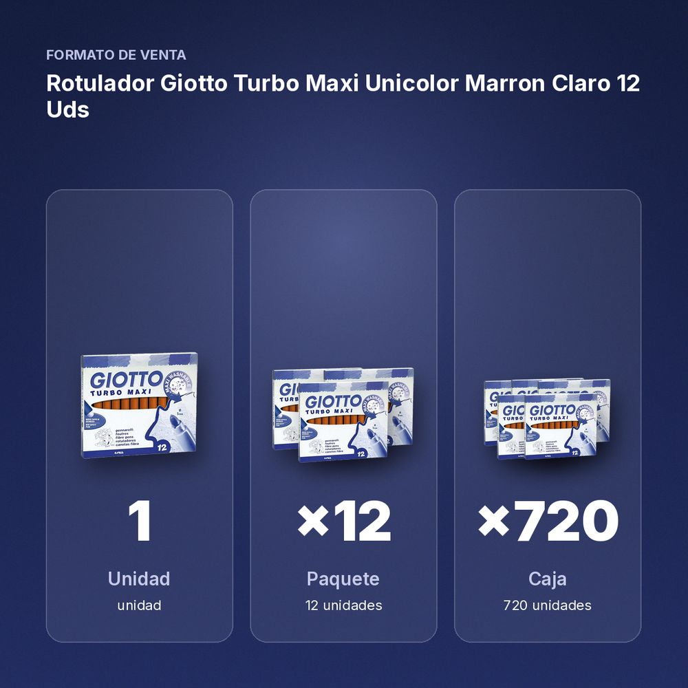 ROTULADOR GIOTTO TURBO MAXI UNICOLOR MARRON CLARO 12 UDS - formato de venta: paquete de 12, caja de 720