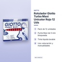 ROTULADOR GIOTTO TURBO MAXI UNICOLOR ROJO 12 UDS - características principales