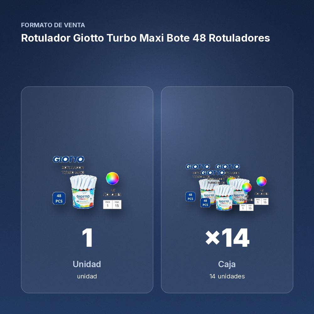 ROTULADOR GIOTTO TURBO MAXI BOTE 48 ROTULADORES - formato de venta: caja de 14