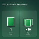TAPAS CARTÓN GOFRADO A4 VERDE 50 UDS - formato de venta: caja de 10