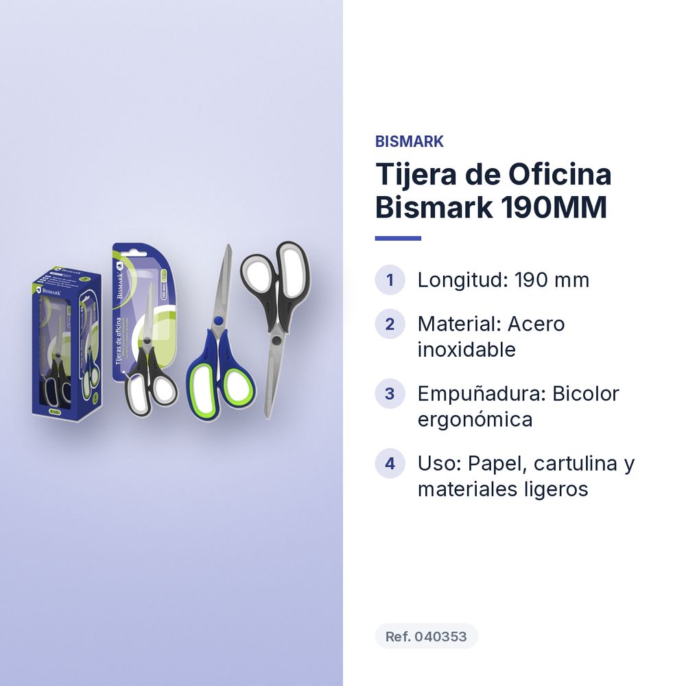 TIJERA DE OFICINA BISMARK 190MM - características principales