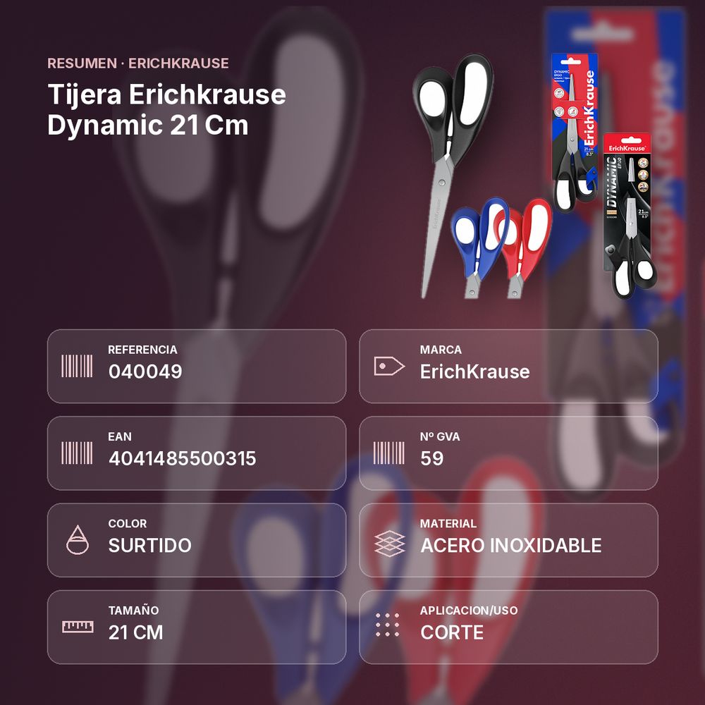 TIJERA ERICHKRAUSE DYNAMIC 21 CM - resumen de atributos