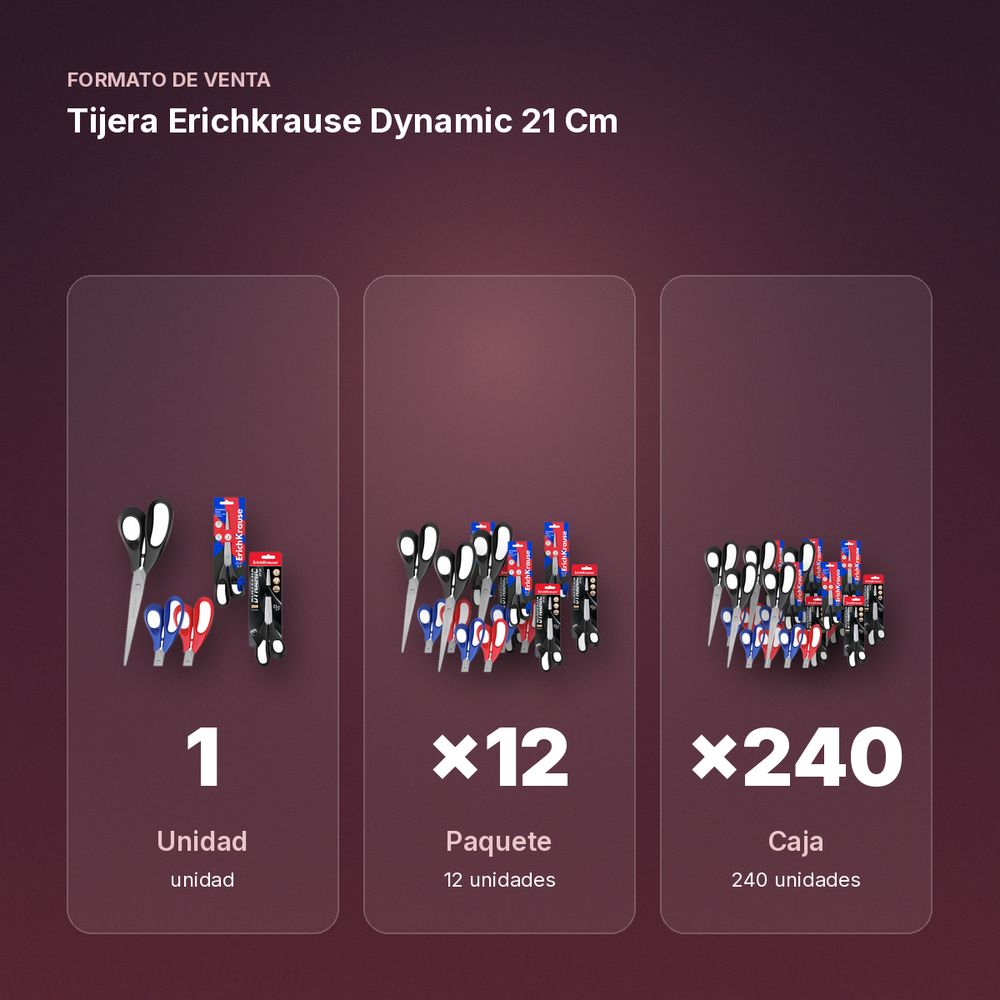 TIJERA ERICHKRAUSE DYNAMIC 21 CM - formato de venta: paquete de 12, caja de 240