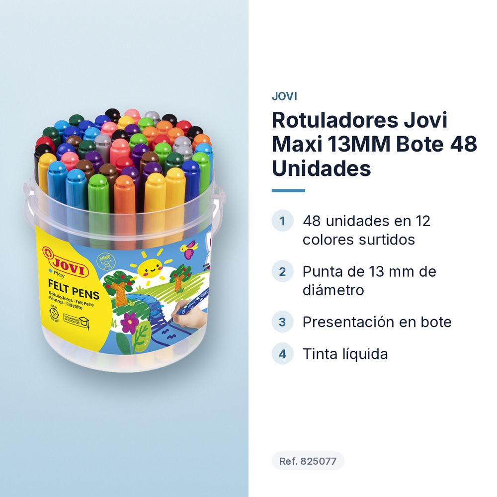 ROTULADORES JOVI MAXI 13MM BOTE 48 UNIDADES - características principales