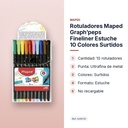 ROTULADORES MAPED GRAPH’PEPS FINELINER ESTUCHE 10 COLORES SURTIDOS - características principales