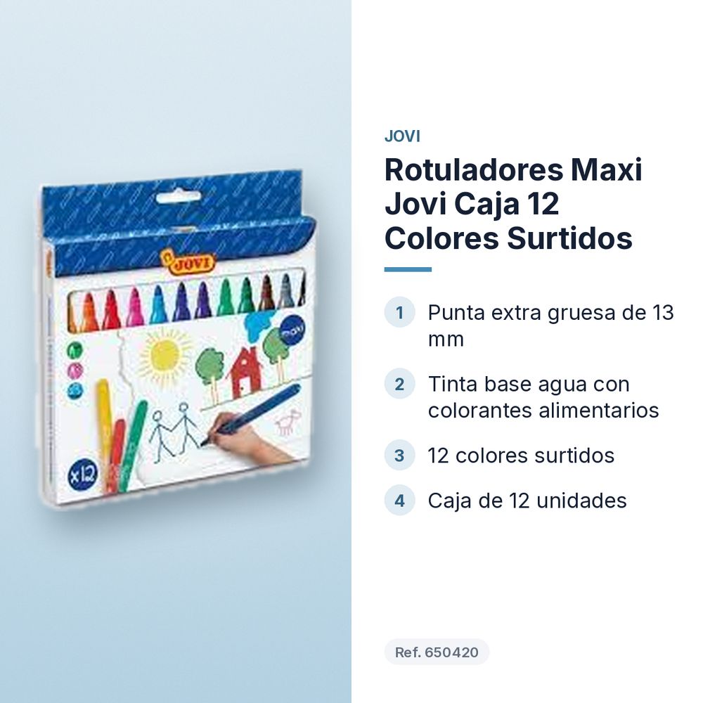 ROTULADORES MAXI JOVI CAJA 12 COLORES SURTIDOS - características principales
