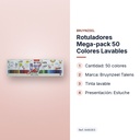 ROTULADORES MEGA-PACK 50 COLORES LAVABLES - características principales