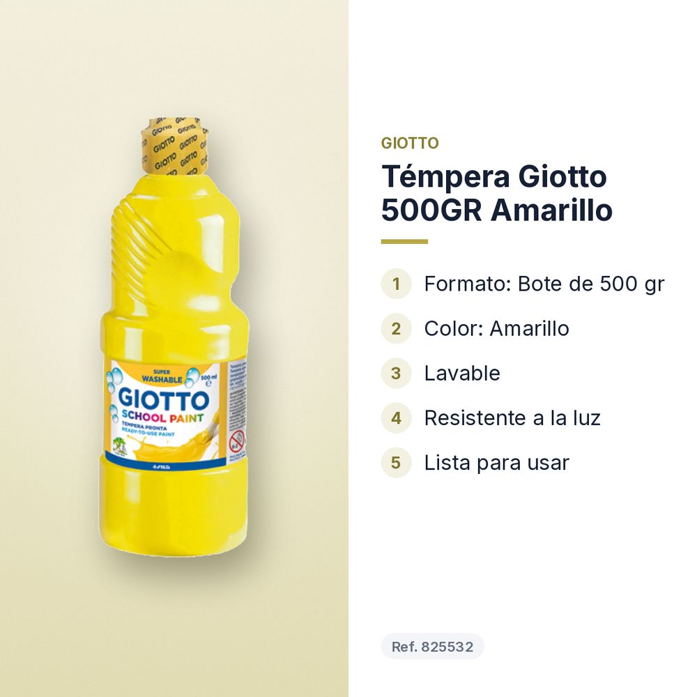 TÉMPERA GIOTTO 500GR AMARILLO - características principales