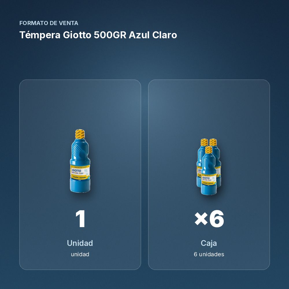 TÉMPERA GIOTTO 500GR AZUL CLARO - formato de venta: caja de 6