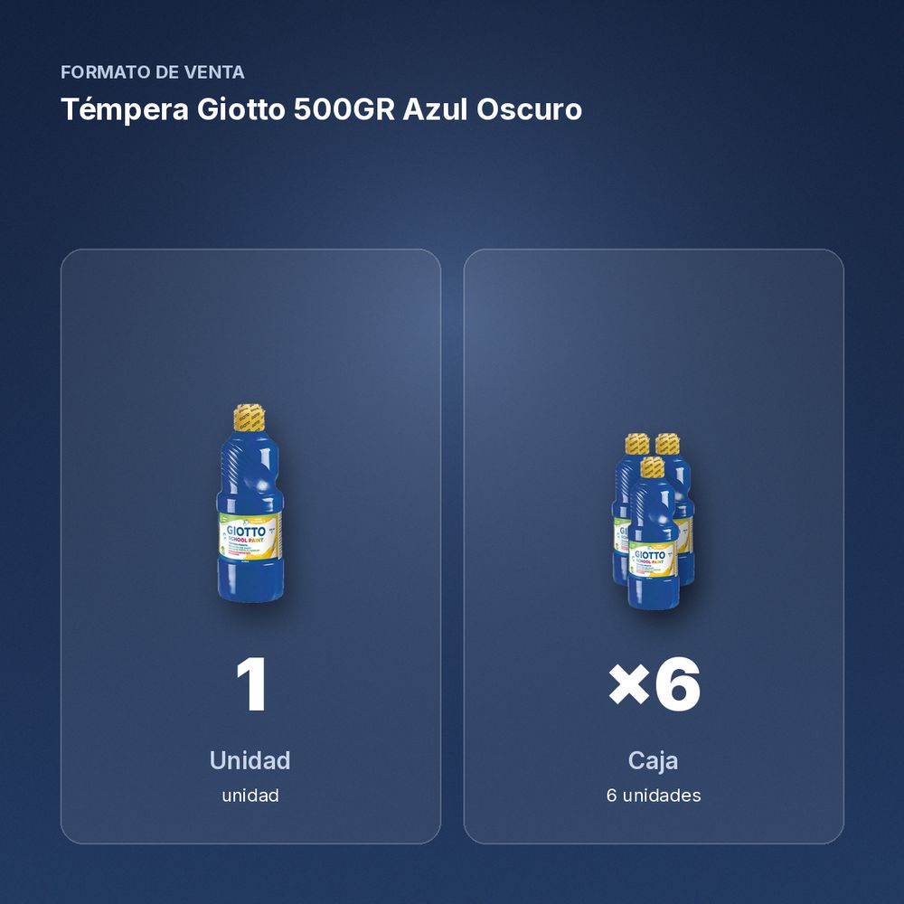 TÉMPERA GIOTTO 500GR AZUL OSCURO - formato de venta: caja de 6