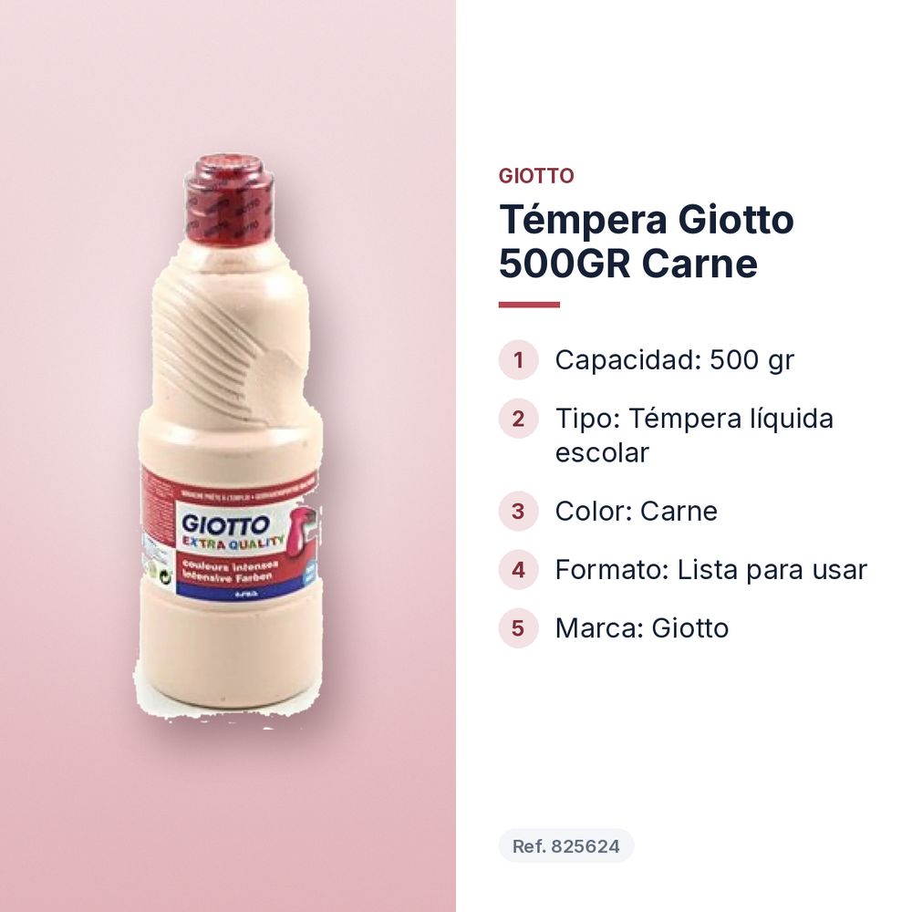 TÉMPERA GIOTTO 500GR CARNE - características principales
