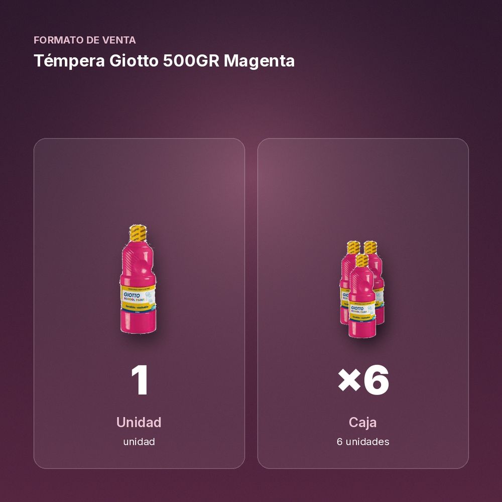 TÉMPERA GIOTTO 500GR MAGENTA - formato de venta: caja de 6