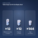 TIJERA ERGO CUT 14 CM RAYLU AZUL - formato de venta: paquete de 12, caja de 144