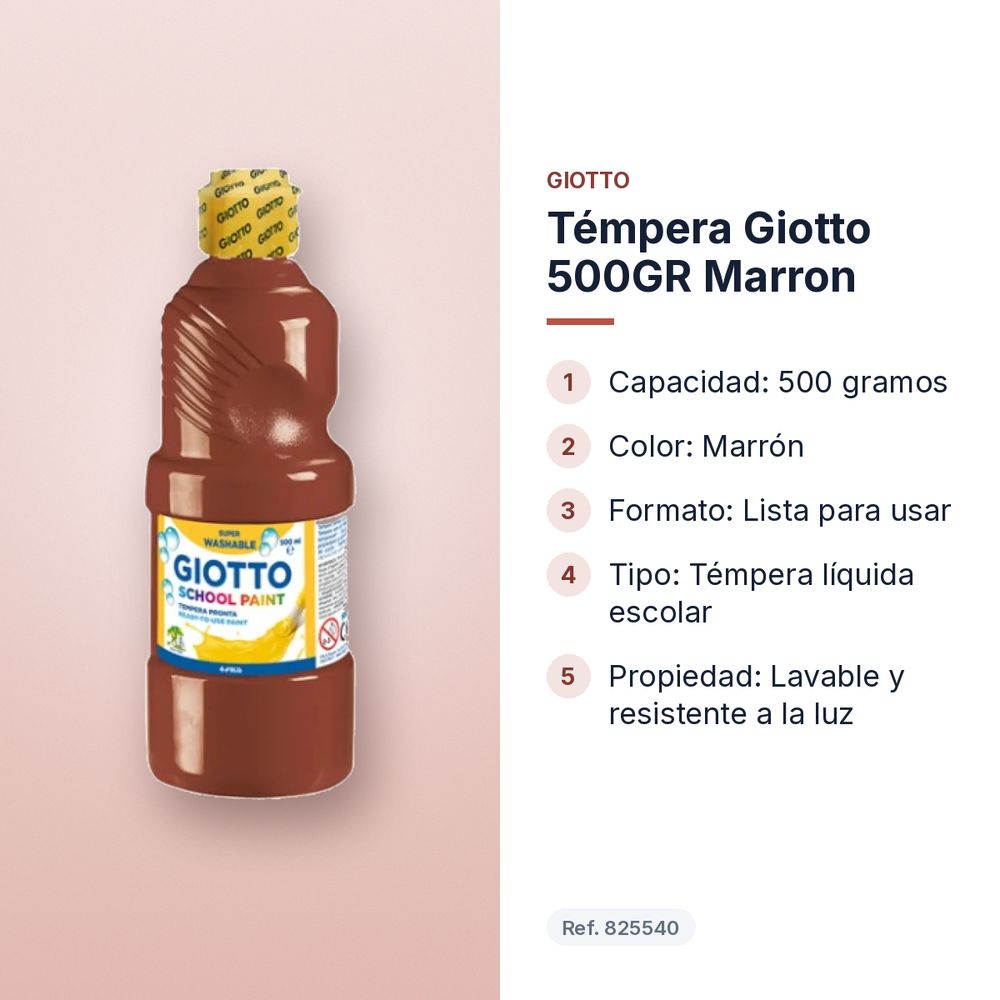 TÉMPERA GIOTTO 500GR MARRON - características principales