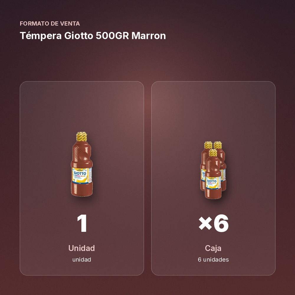 TÉMPERA GIOTTO 500GR MARRON - formato de venta: caja de 6