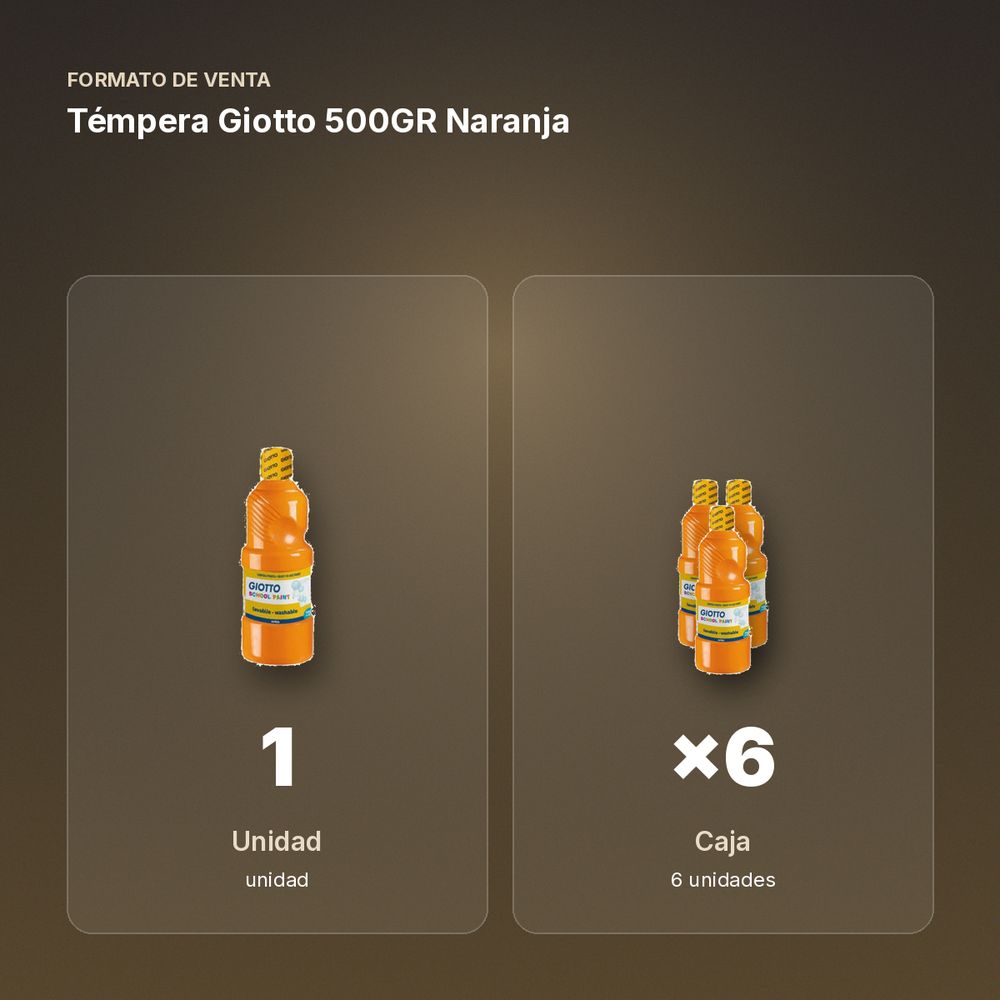 TÉMPERA GIOTTO 500GR NARANJA - formato de venta: caja de 6
