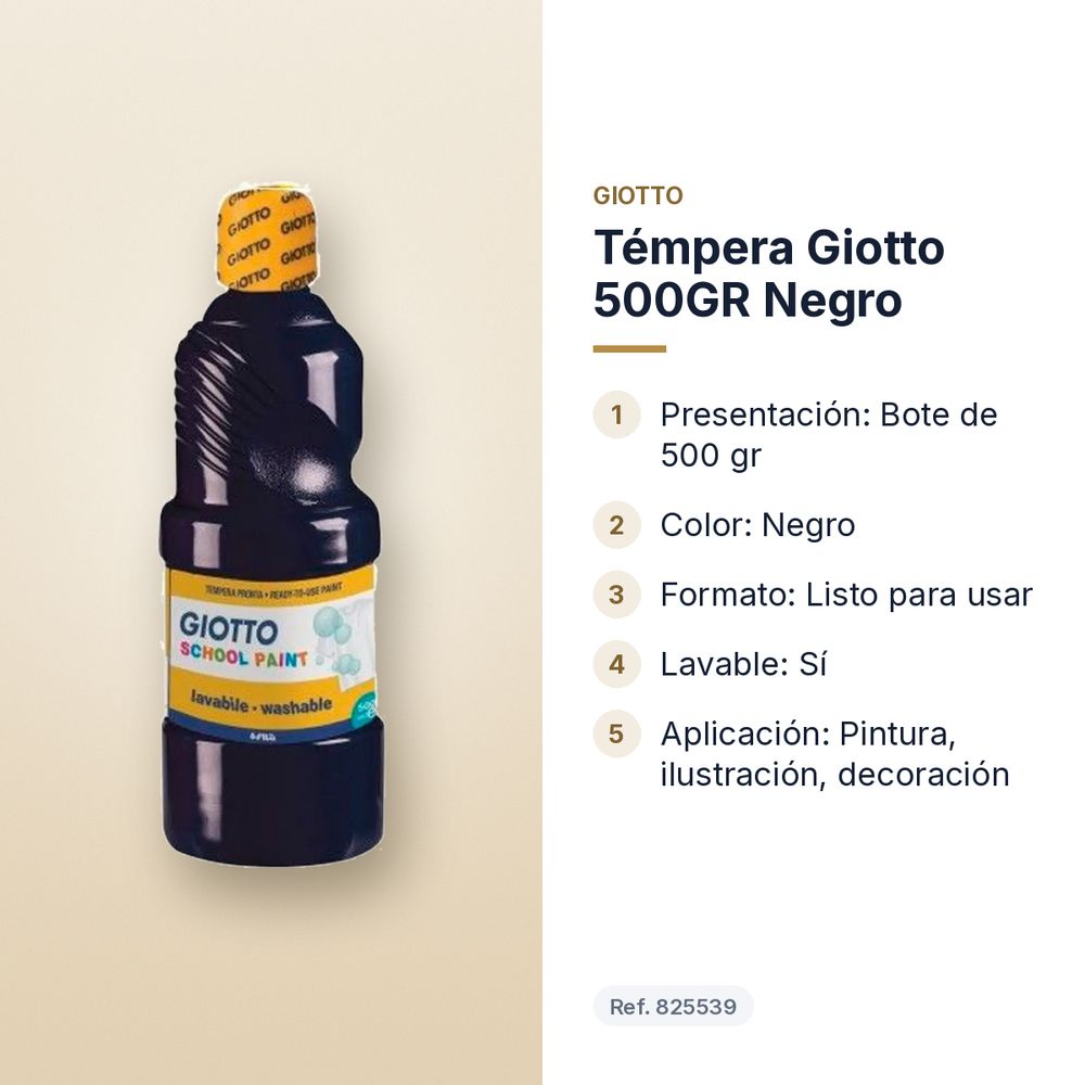 TÉMPERA GIOTTO 500GR NEGRO - características principales