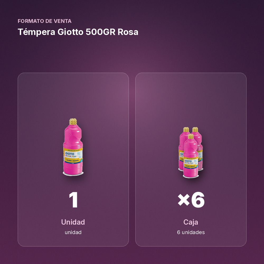 TÉMPERA  GIOTTO 500GR ROSA - formato de venta: caja de 6