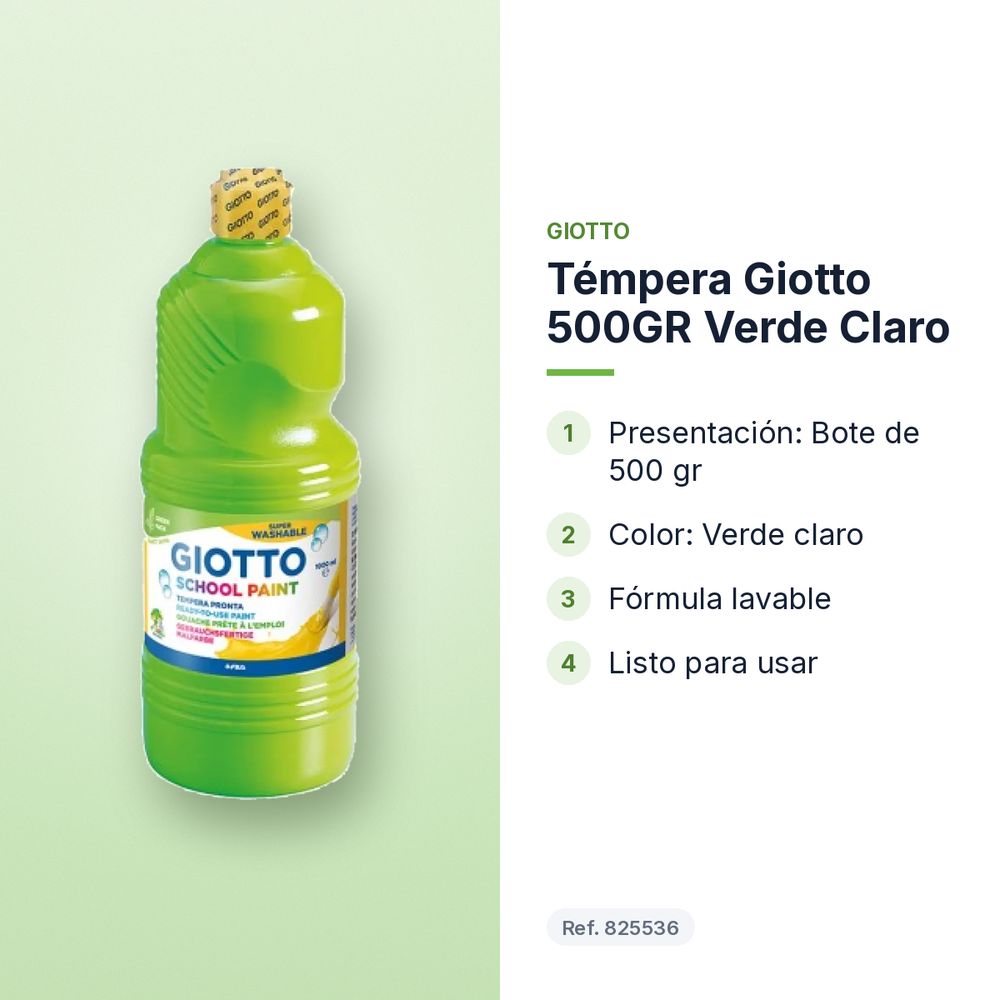 TÉMPERA GIOTTO 500GR VERDE CLARO - características principales