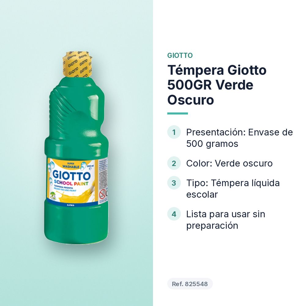 TÉMPERA GIOTTO 500GR VERDE OSCURO - características principales