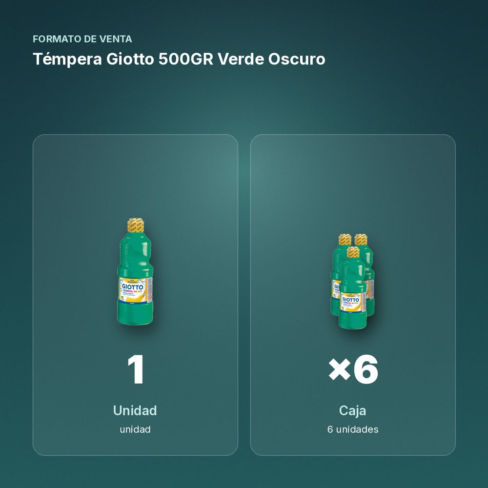TÉMPERA GIOTTO 500GR VERDE OSCURO - formato de venta: caja de 6