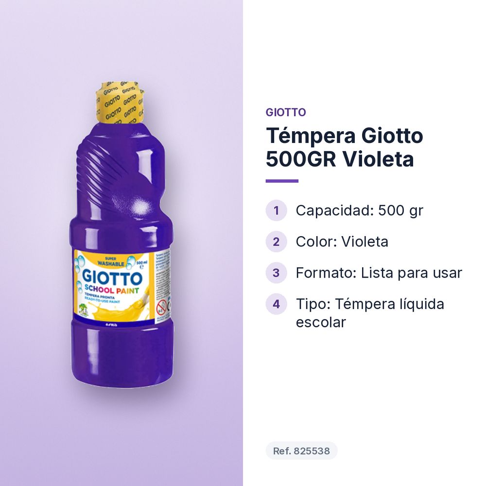 TÉMPERA GIOTTO 500GR VIOLETA - características principales