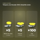 TÉMPERA JOVI ESCOLAR 35CC AMARILLO LIMÓN - formato de venta: paquete de 5, caja de 100