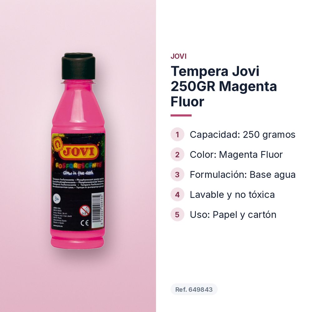 TEMPERA JOVI 250GR MAGENTA FLUOR - características principales