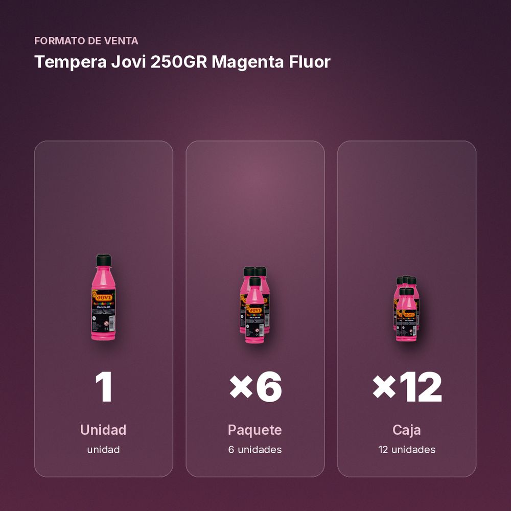 TEMPERA JOVI 250GR MAGENTA FLUOR - formato de venta: paquete de 6, caja de 12