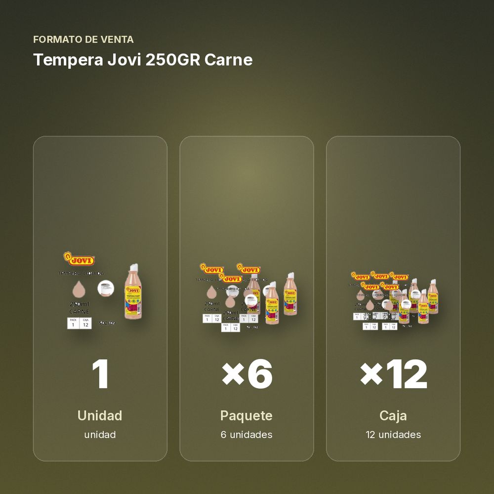 TEMPERA JOVI 250GR CARNE - formato de venta: paquete de 6, caja de 12