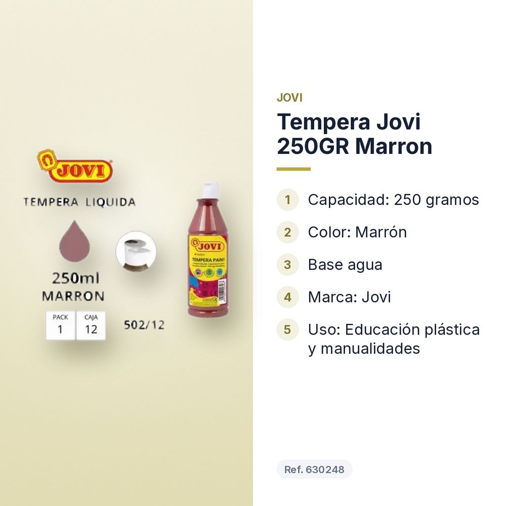 TEMPERA JOVI 250GR MARRON  - características principales