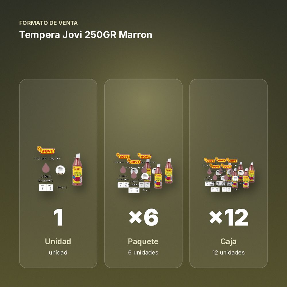 TEMPERA JOVI 250GR MARRON  - formato de venta: paquete de 6, caja de 12