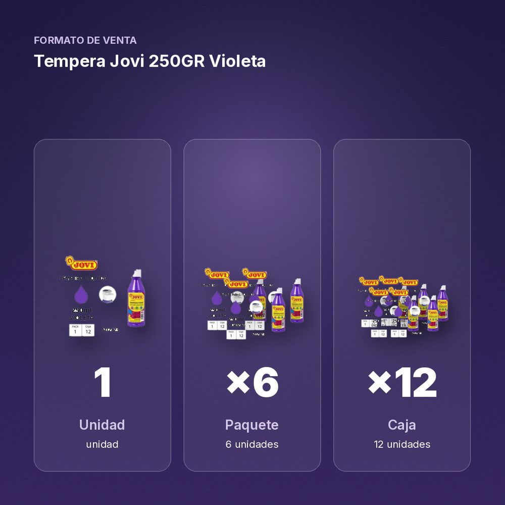 TEMPERA JOVI 250GR VIOLETA  - formato de venta: paquete de 6, caja de 12