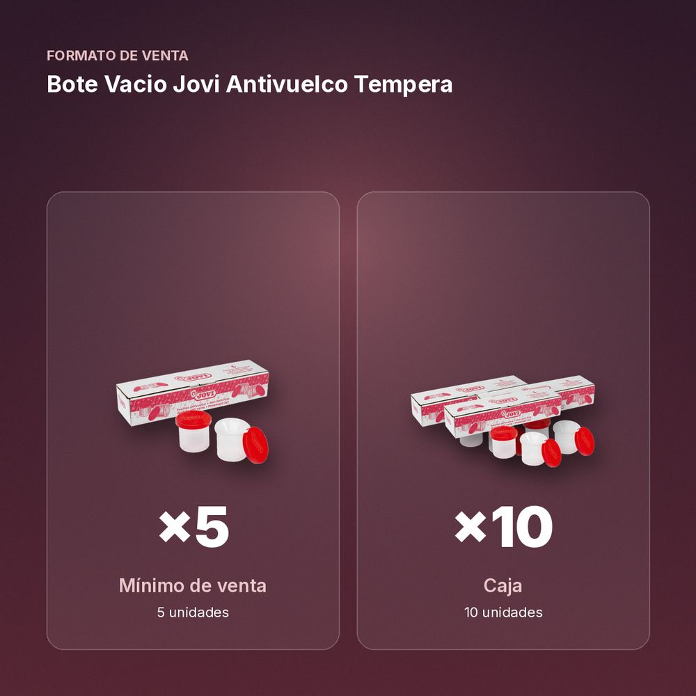 BOTE VACIO JOVI ANTIVUELCO TEMPERA - formato de venta: caja de 10