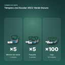 TÉMPERA JOVI ESCOLAR 35CC VERDE OSCURO - formato de venta: paquete de 5, caja de 100