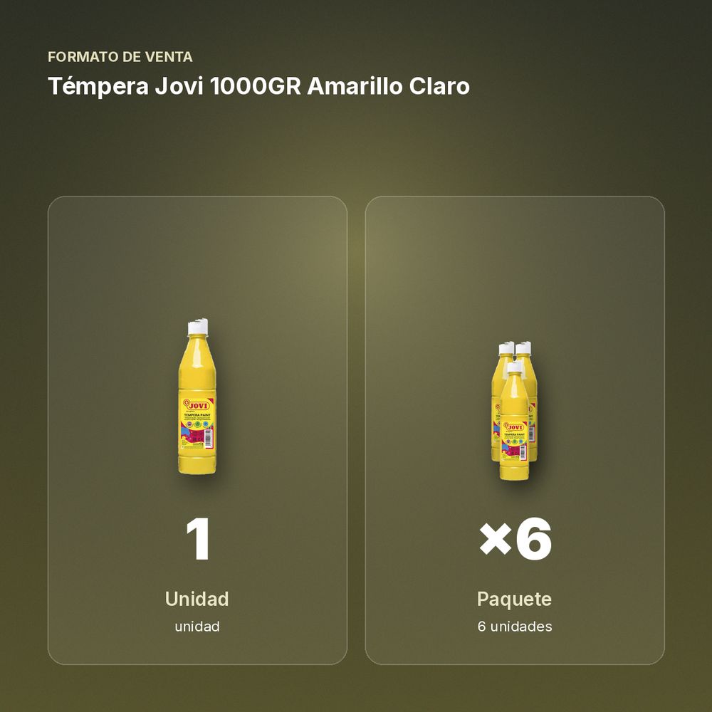 TÉMPERA JOVI 1000GR AMARILLO CLARO - formato de venta: paquete de 6