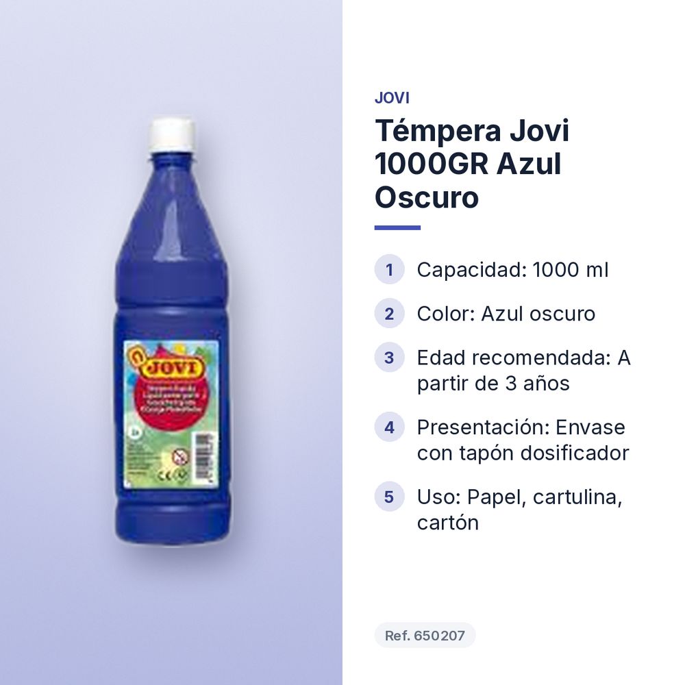 TÉMPERA JOVI 1000GR AZUL OSCURO - características principales