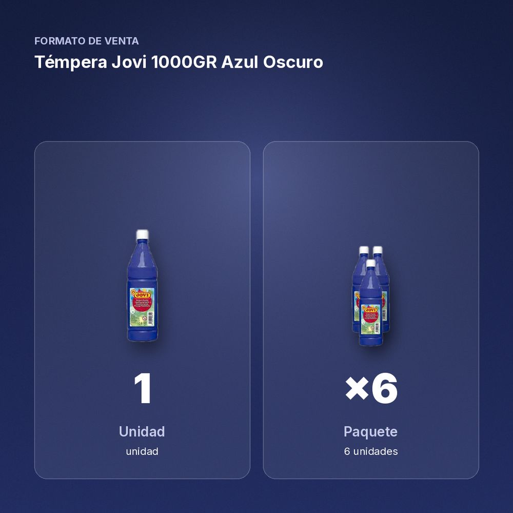 TÉMPERA JOVI 1000GR AZUL OSCURO - formato de venta: paquete de 6